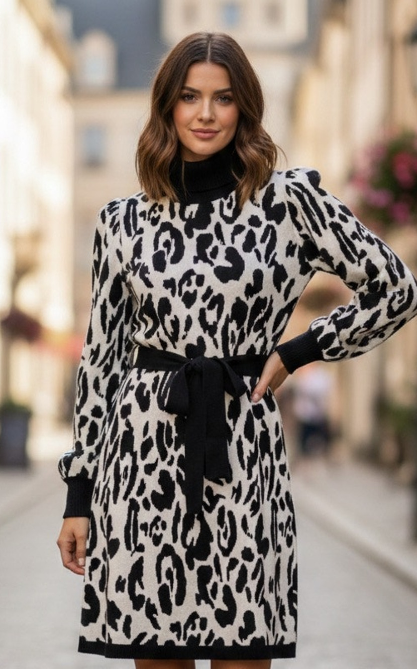 NWT Who What Wear leopard print sweater dress